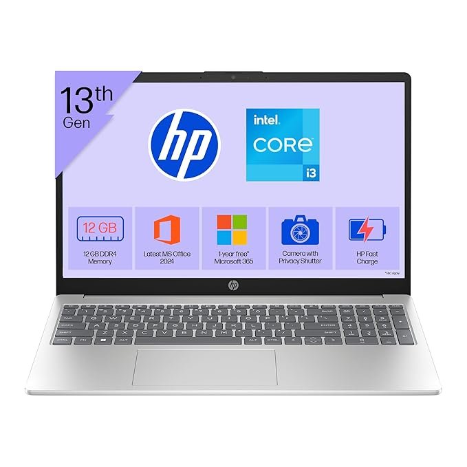 HP 15, 13th Gen Intel Core i3-1315U (12GB DDR4, 512GB SSD)